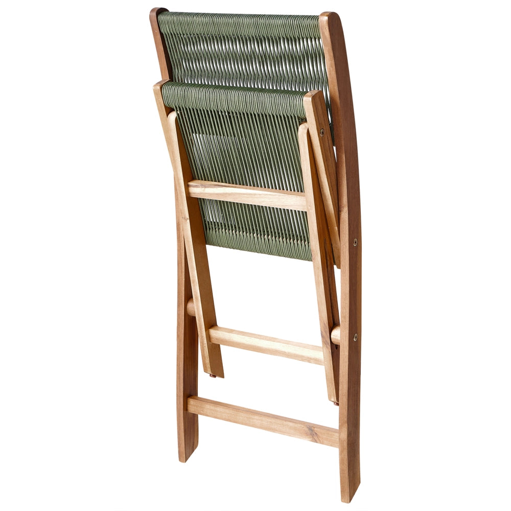 Set da pranzo da giardino Verde Tavolo in legno di acacia 120 x 60 cm 4 sedie da esterno