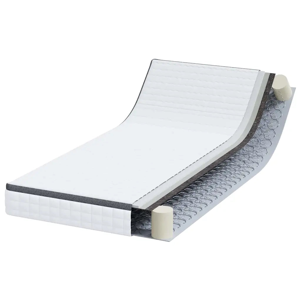 Materasso Bianco e Grigio 100 x 200 cm Molla Bonell