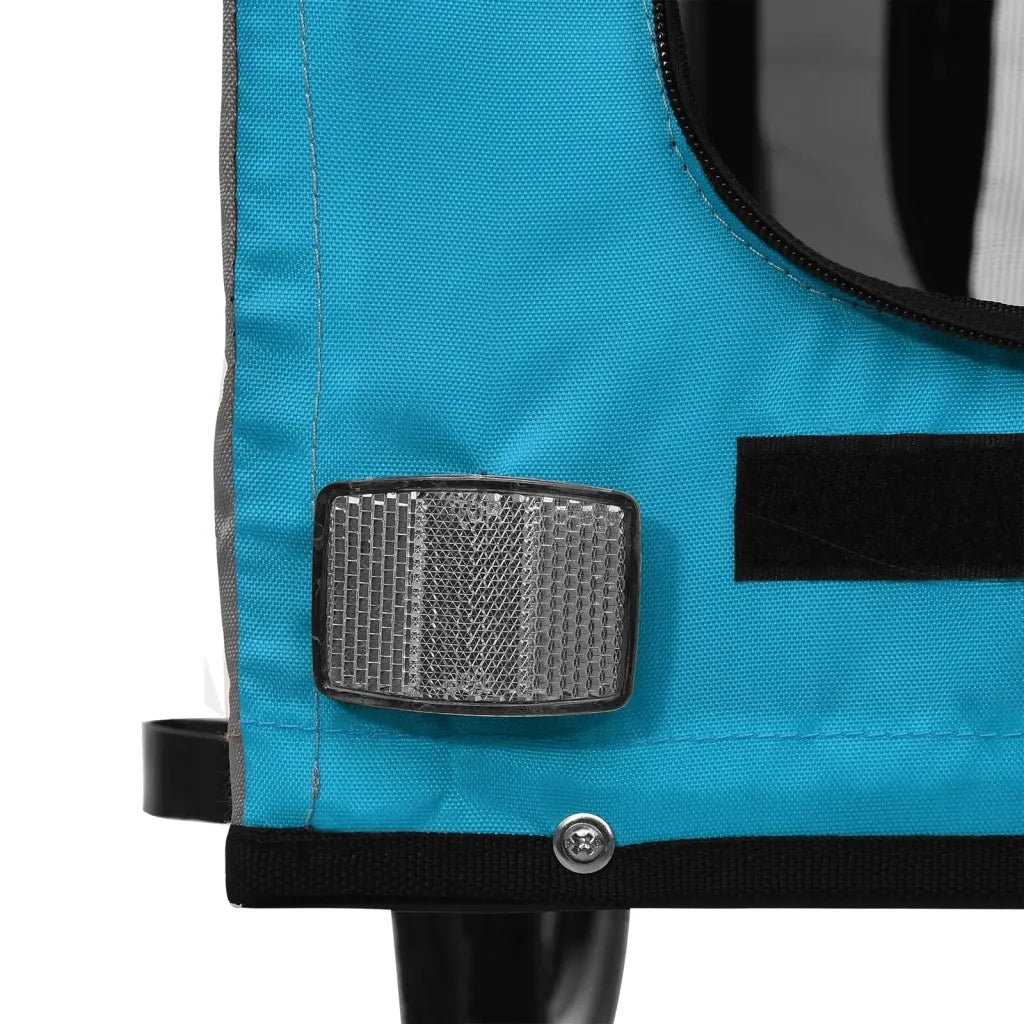 Rimorchio da Bici per Animali Blu e Grigio Oxford e Ferro 93869