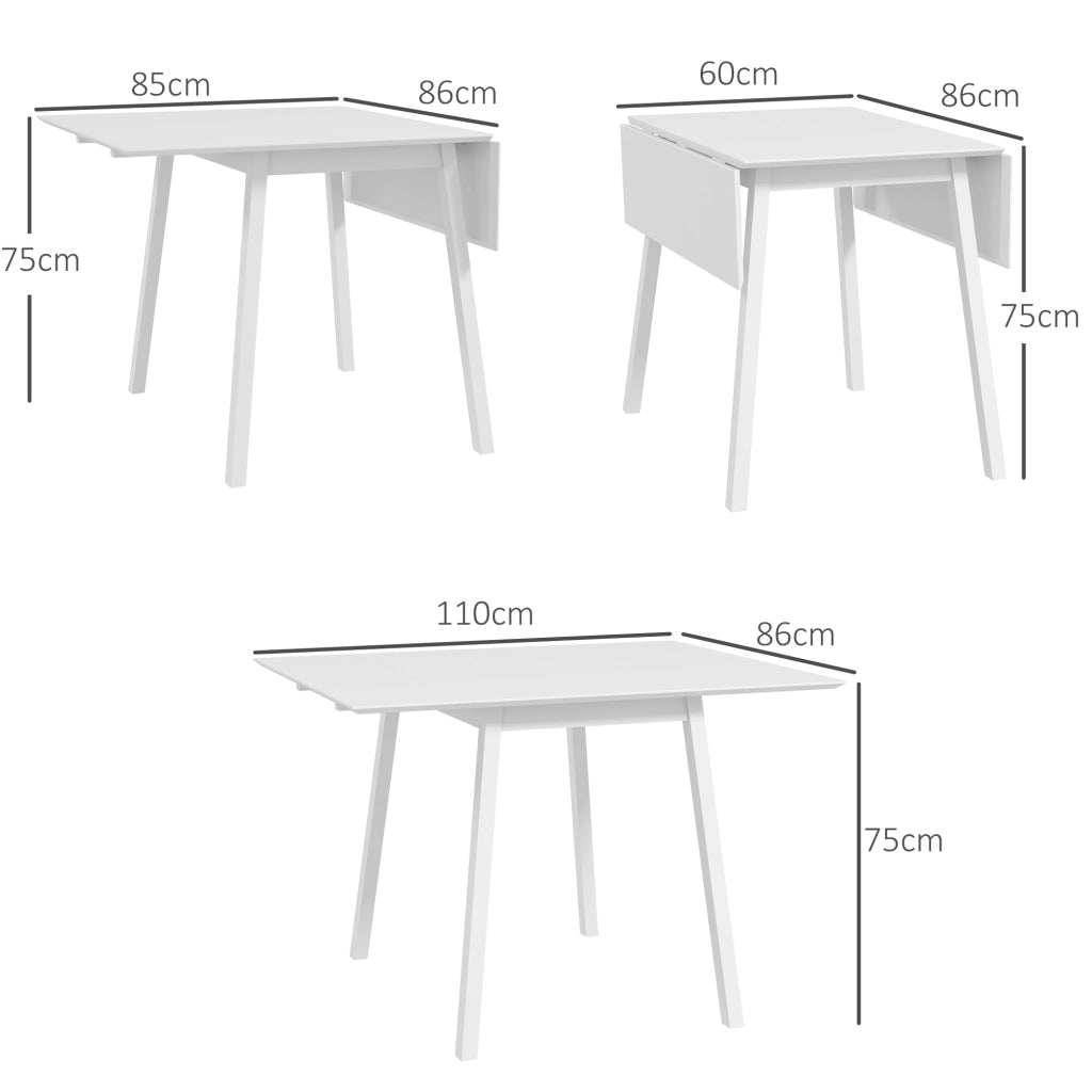 Tavolo da pranzo pieghevole salvaspazio ¨C Xylo ¨C legno bianco 2-4 persone