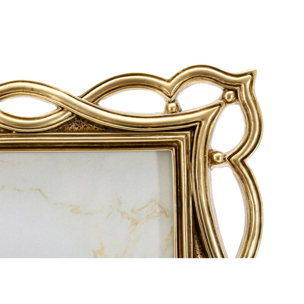 Cornice portafoto Wave oro dal profilo ondulato 15x20 cm