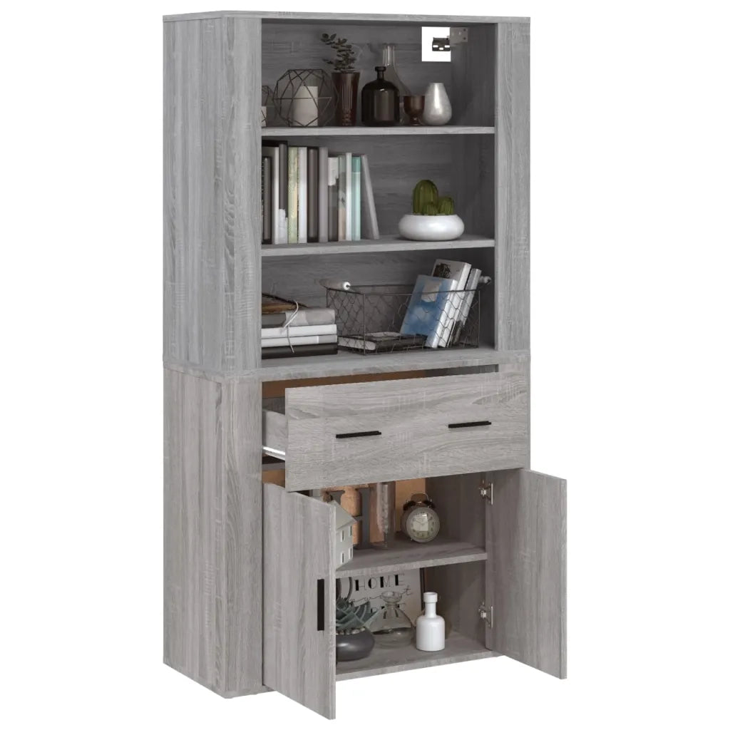 Credenza | Madia | Buffet da pranzo | Armadio da pranzo Grigio Sonoma in Legno Multistrato