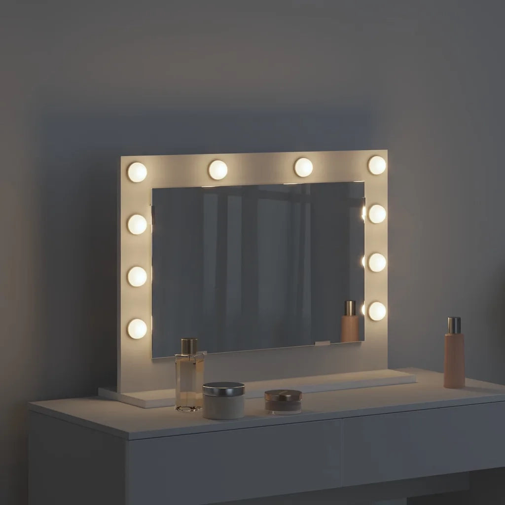 Specchio da Vanit¨¤ Rettangolare Bianco 60 x 45 x 18 cm