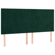 Testiera | Testata Verde Scuro 160x5x118/128 cm Velluto