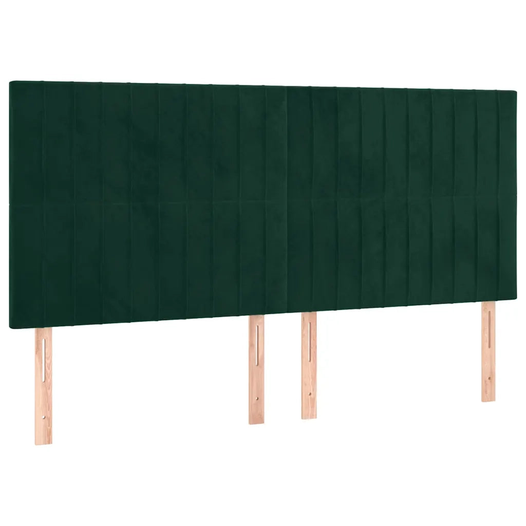 Testiera | Testata Verde Scuro 160x5x118/128 cm Velluto