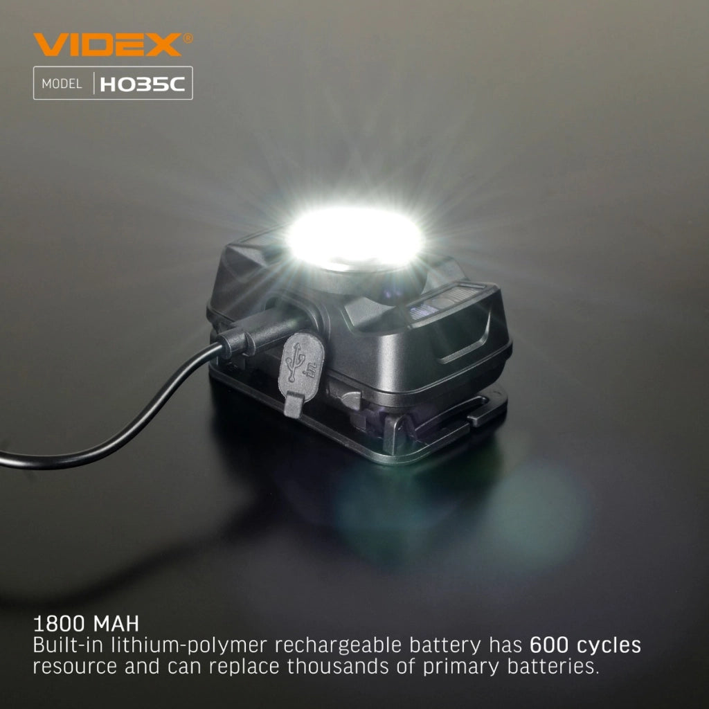 Lampada frontale Videx VLF-H035C 410lm 23h IP65 USB-C