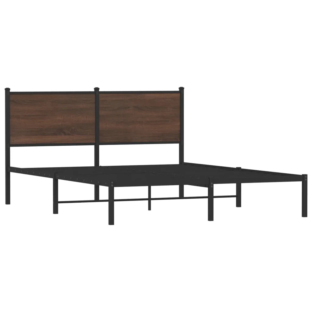 Giroletto senza Materasso-Struttura Letto in Metallo Rovere Marrone 140x200 cm 683811