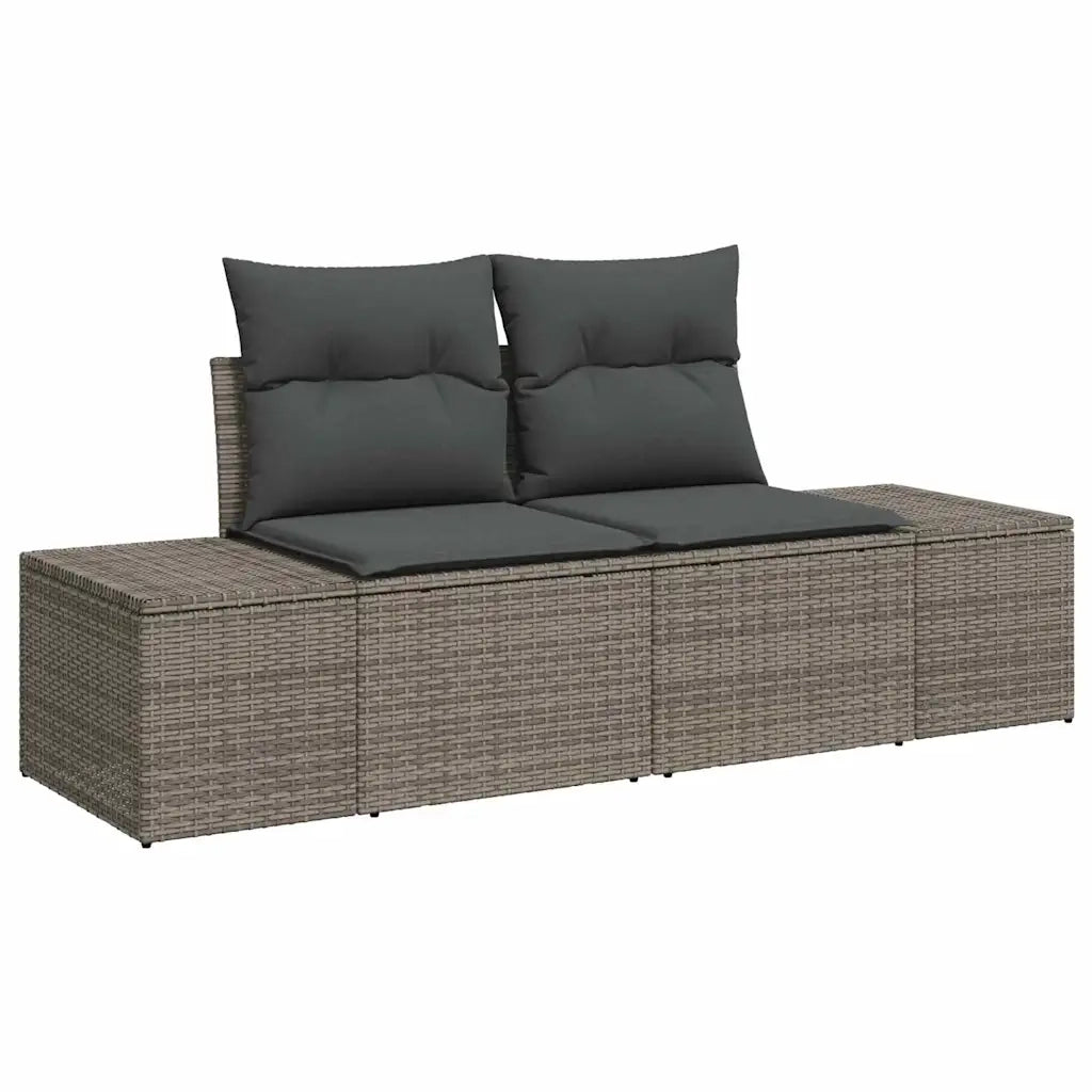 Set da Pranzo per Giardino con cuscino 9 pcs Grigio e Marrone