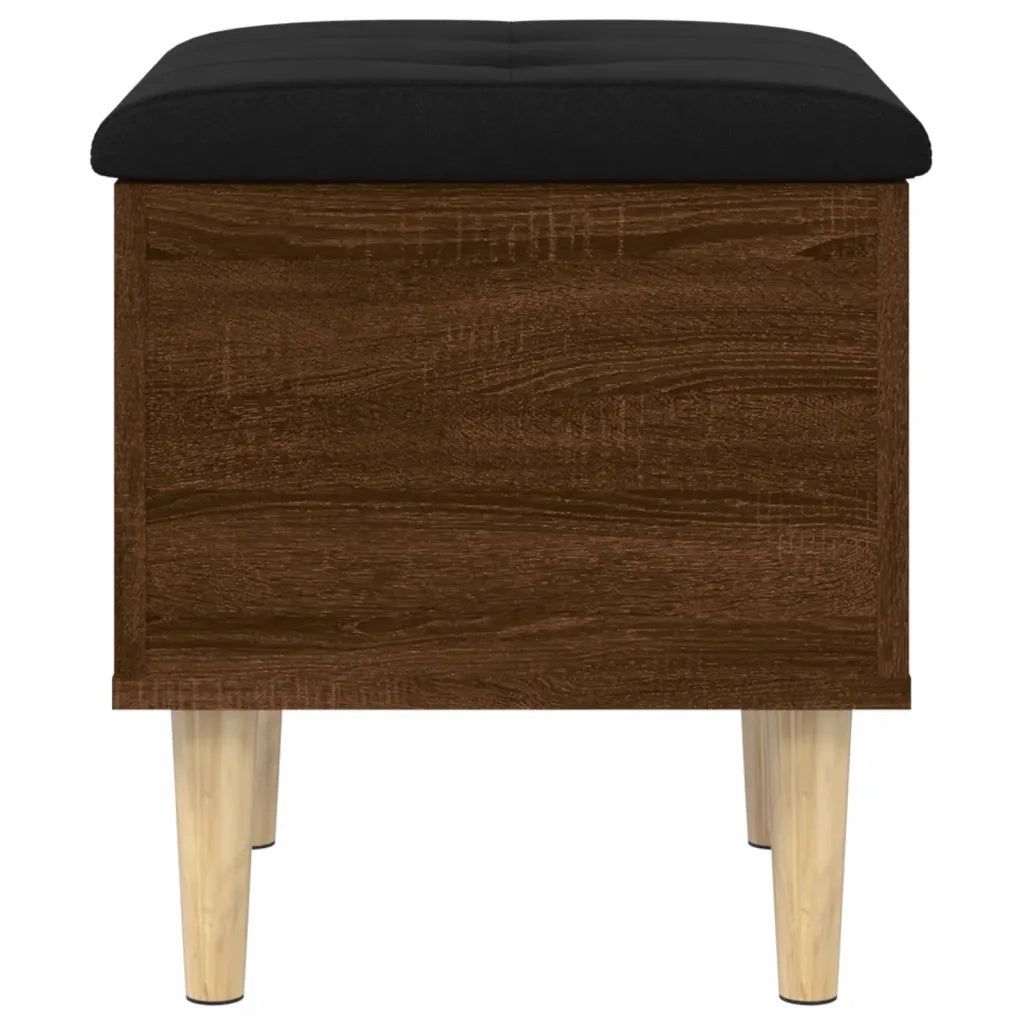 Panca Portaoggetti-Sgabello-Panca con Contenitore Rovere Marrone 42x42x46 cm Legno Multistrato