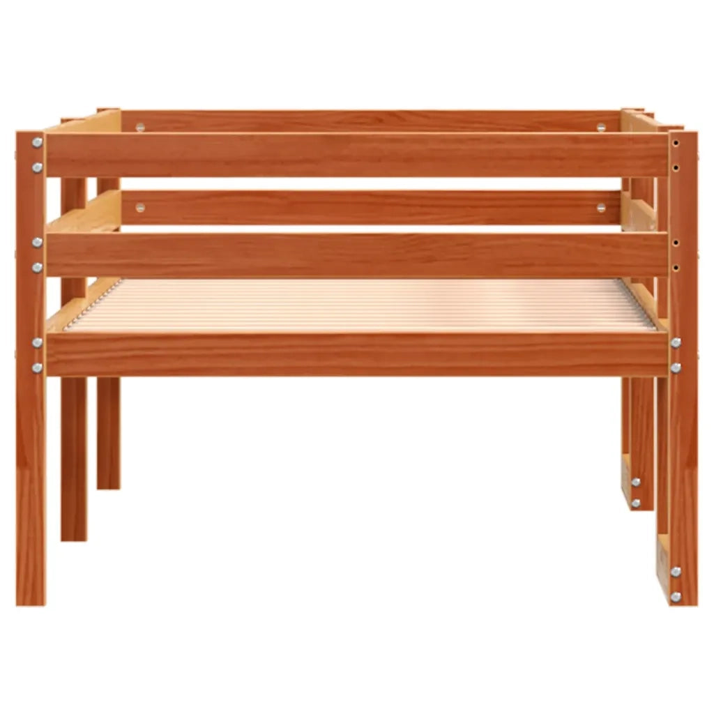 Giroletto per Bambini Marrone Cera 90x190cm Legno Massello Pino 846869