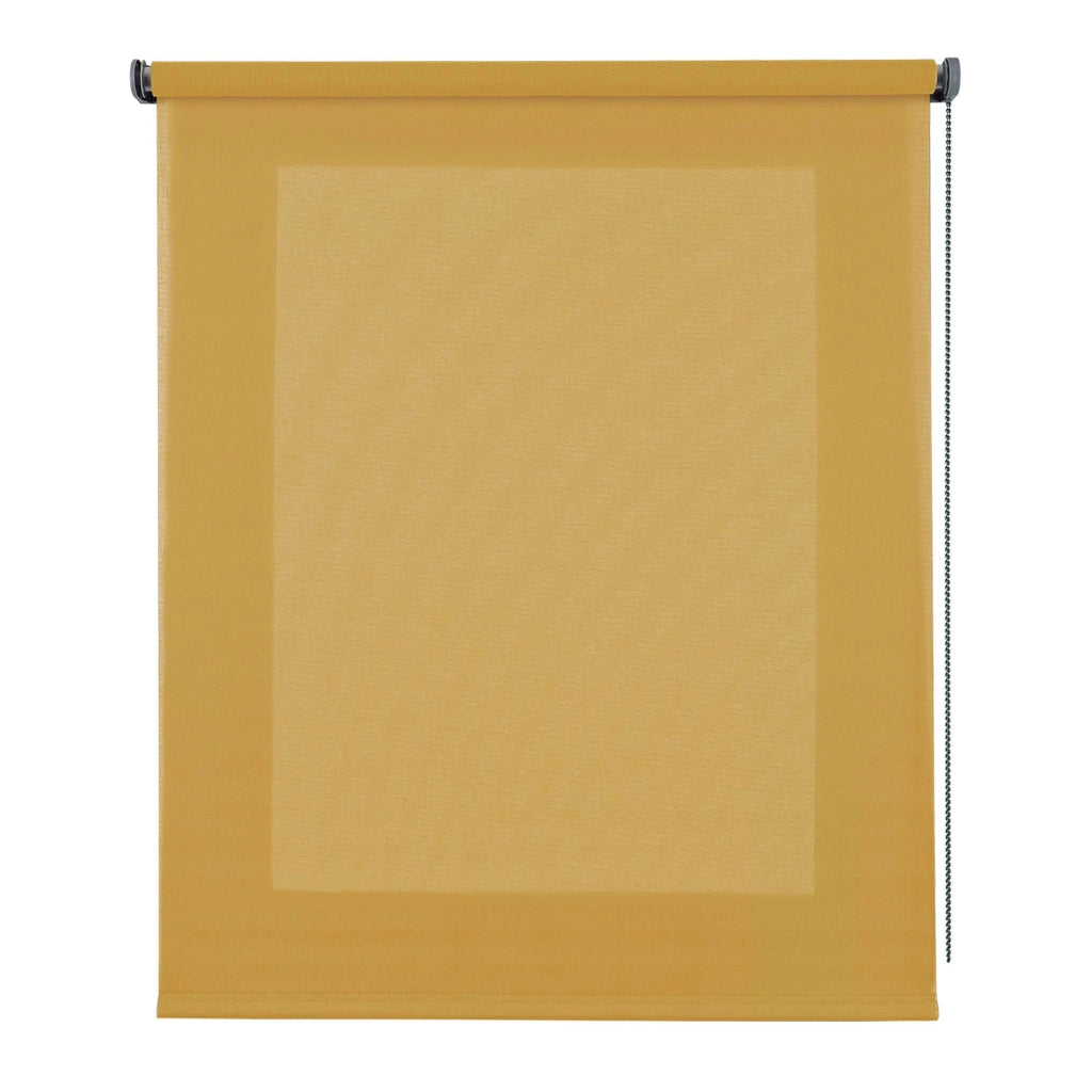 Tenda a Rullo Filtrante, Tenda Avvolgibile Traslucida Liscia Per Finestre e Porte Giallo 80x250 cm