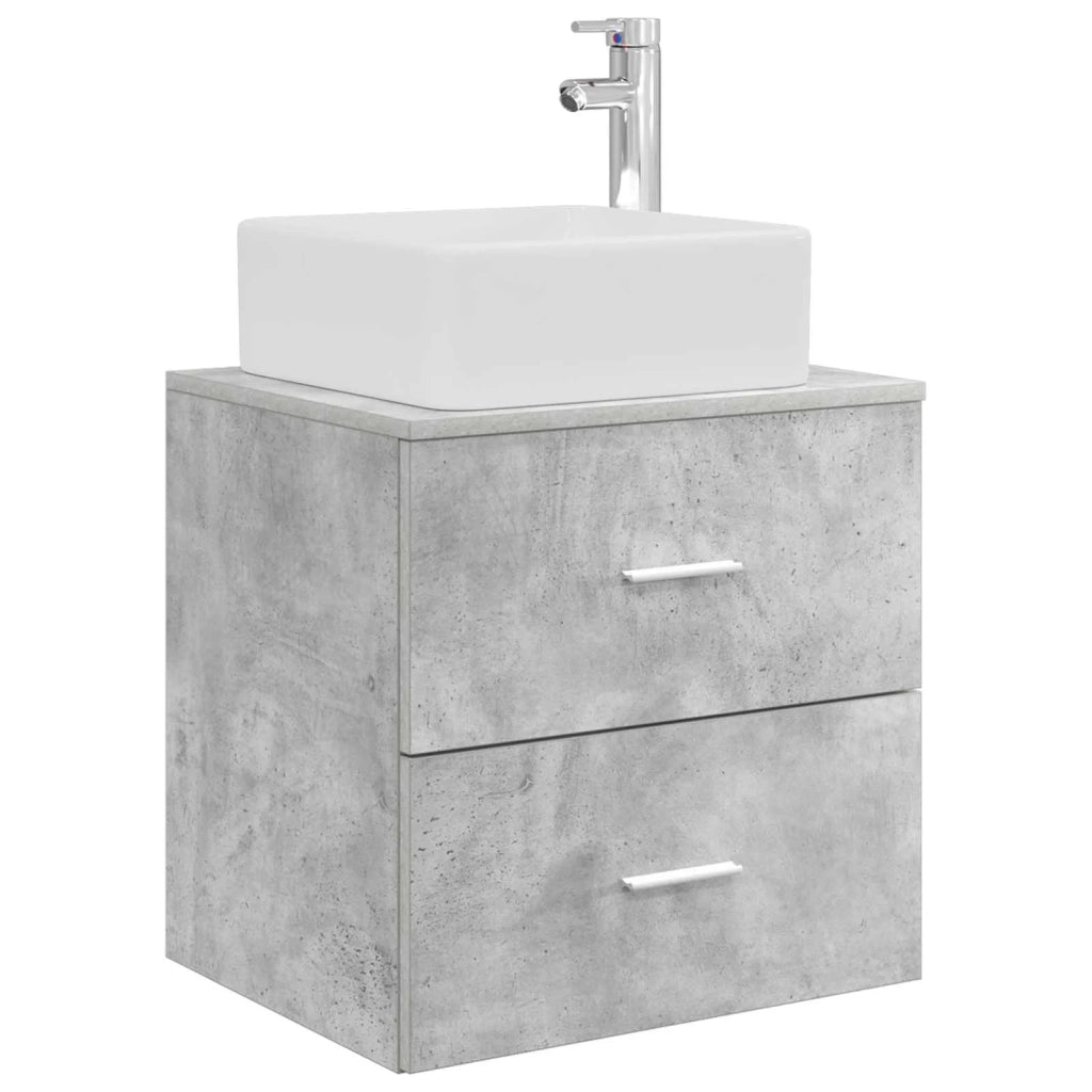 Set di Armadi da Bagno 3 pz Grigio Cemento 49,5 x 41 x 63 cm 3405822