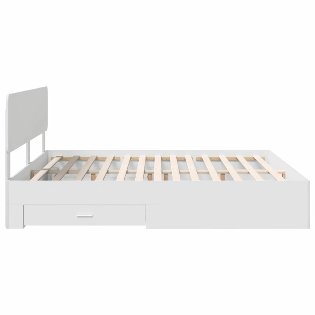 Letto matrimoniale | Letto per adulti | Struttura del letto Bianco 180 x 200 cm Legno multistrato