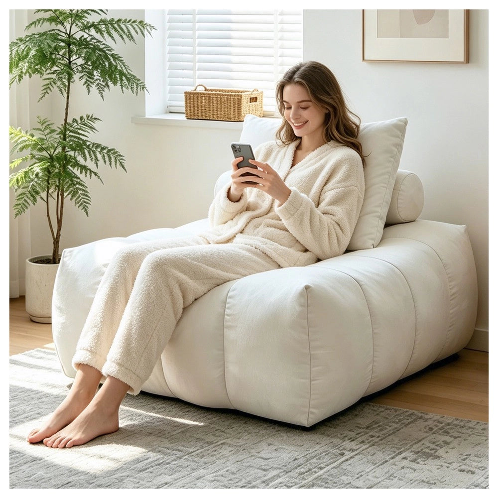 Divano Poltrona a Sacco Lazy ¨C MINIMAL ¨C Tessuto, Beige