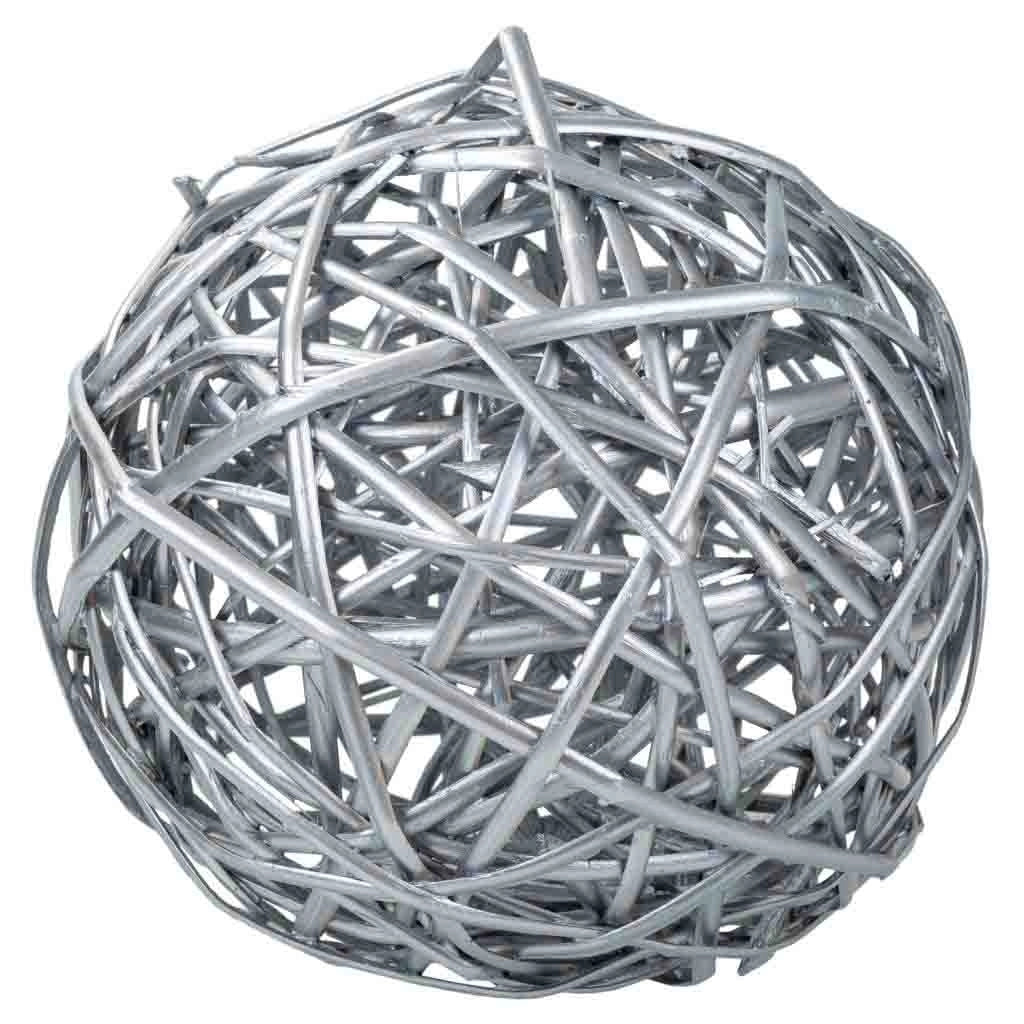 Palla decorazione midollino argento d24