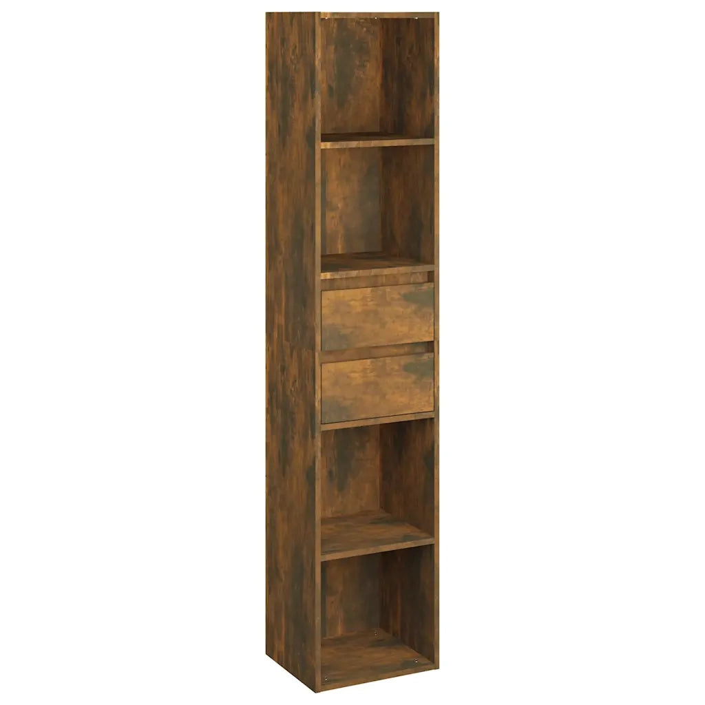 Libreria-Scaffale per Libri-Mobile di Stoccaggio Rovere Fumo 36x30x171 cm in Legno Multistrato