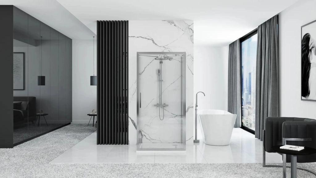 Cabina Doccia A Parete Rea Rapid Swing Chrome 100x100