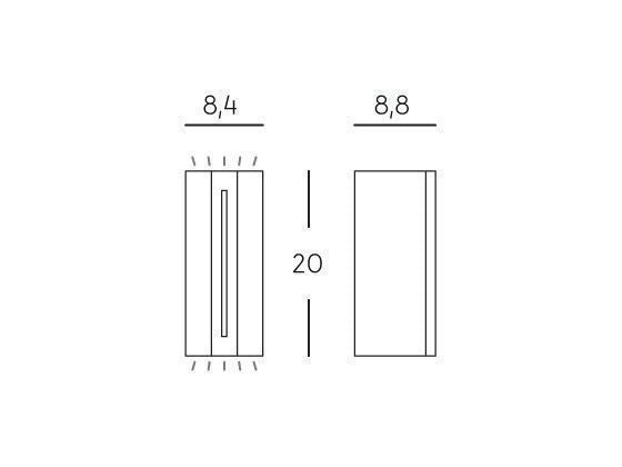 Applique 8W+4W Led 4000K linea vision grafite