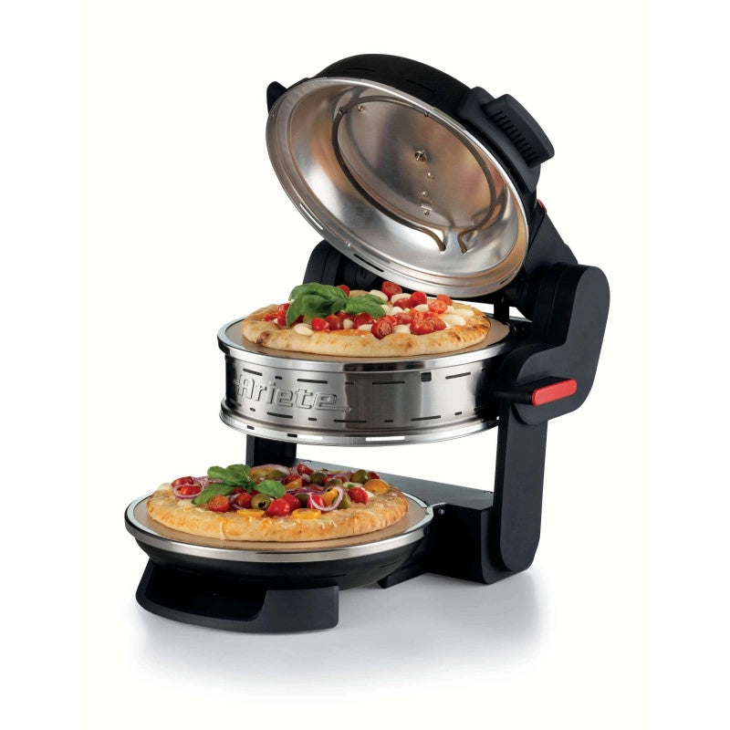 Forno pizza 2300W - 2 pizze in 4 minuti - 2 pietre refrattarie - Nero