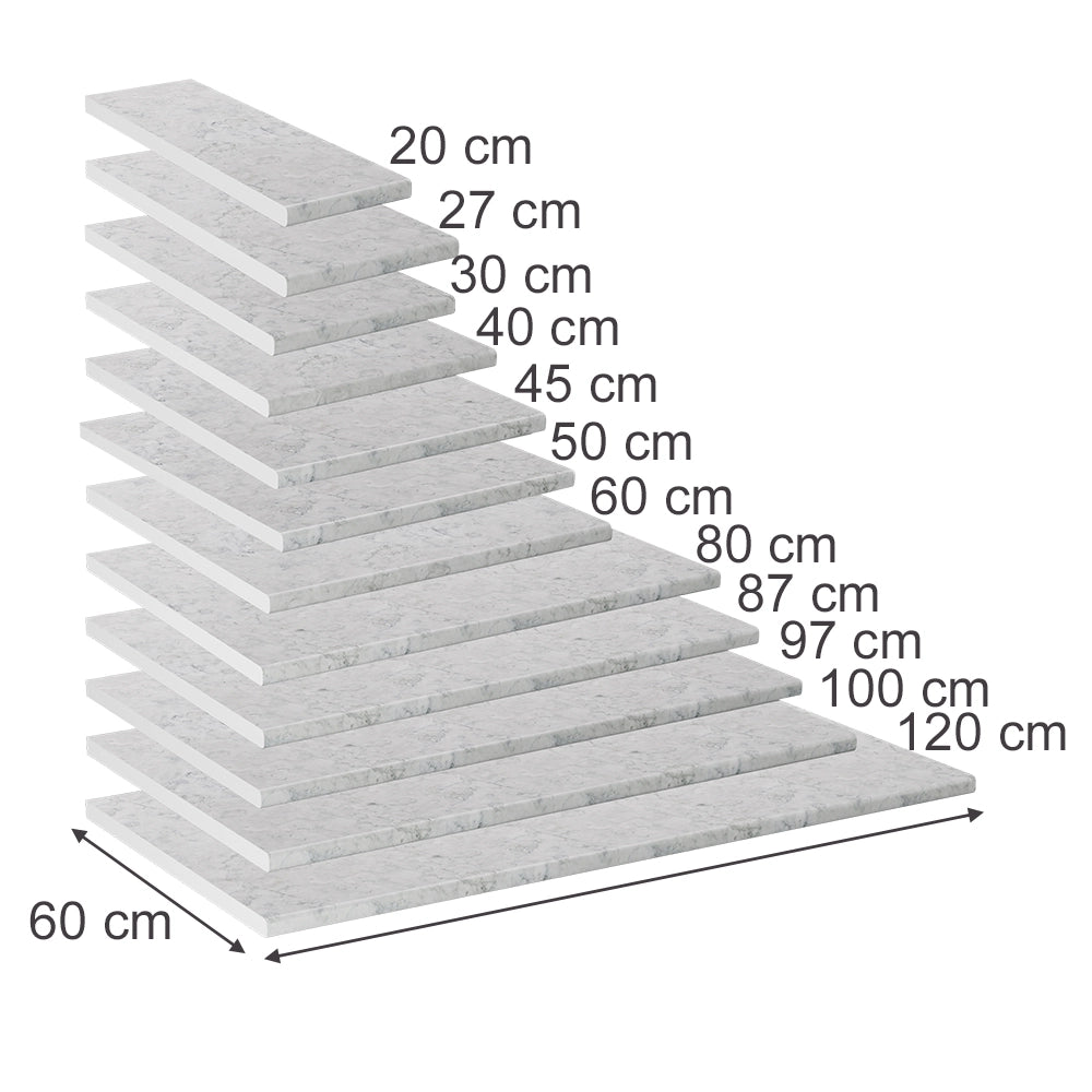 Vicco Top cucina Bianco/marmo 40 cm