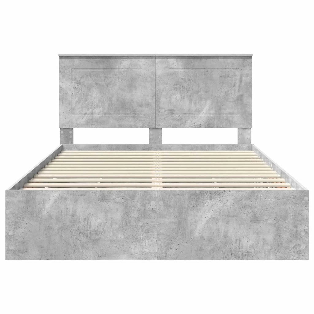Struttura del letto con cassetto Grigio cemento 140 x 190 cm 3409457
