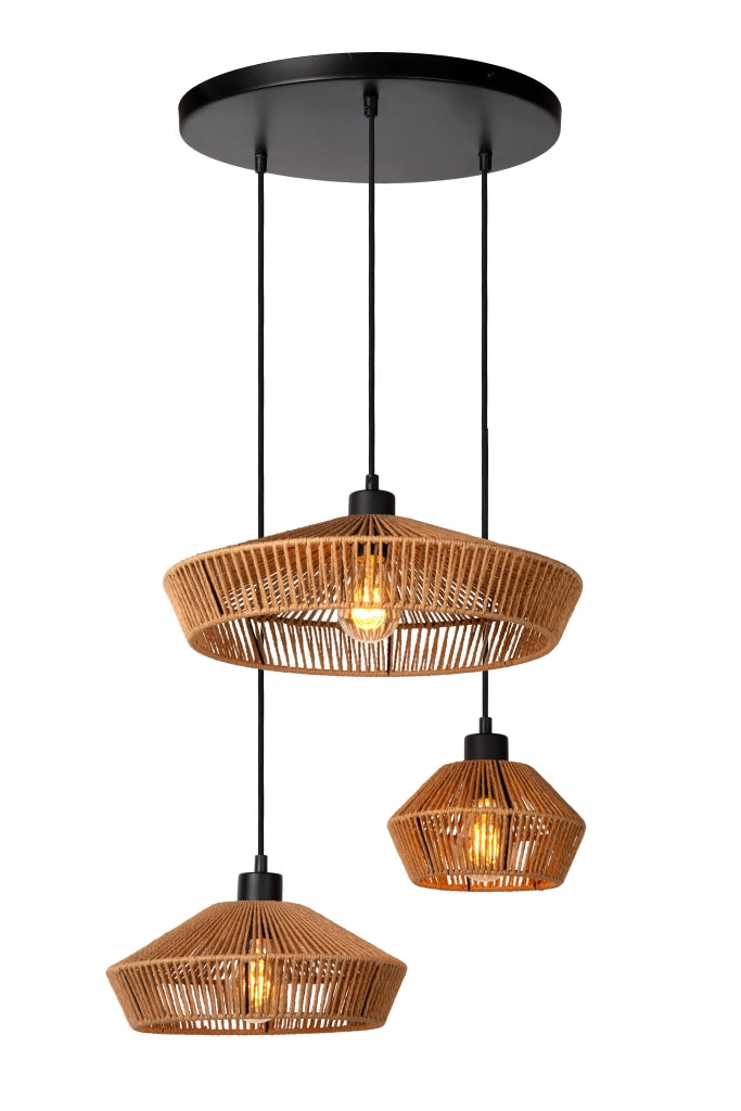 Lampada a sospensione boho Yunkai 3xE27 60W Lucide