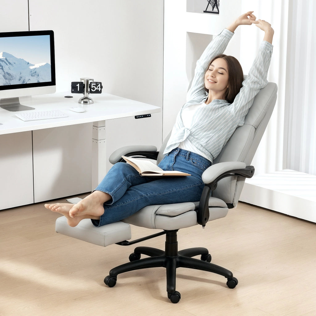 Sedia da ufficio con funzione massaggio, sedia ergonomica da scrivania con funzione reclinabile, sedia direzionale regolabile in altezza con funzione