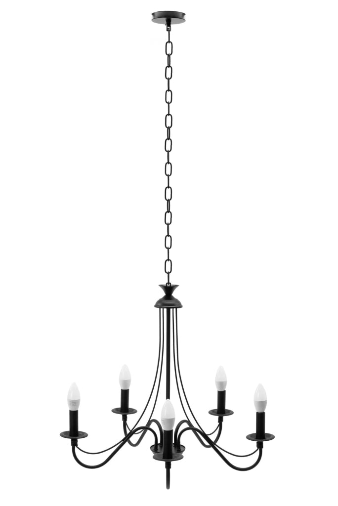 Lampada Da Soffitto Pensile Rustica APP647-5CP Nera