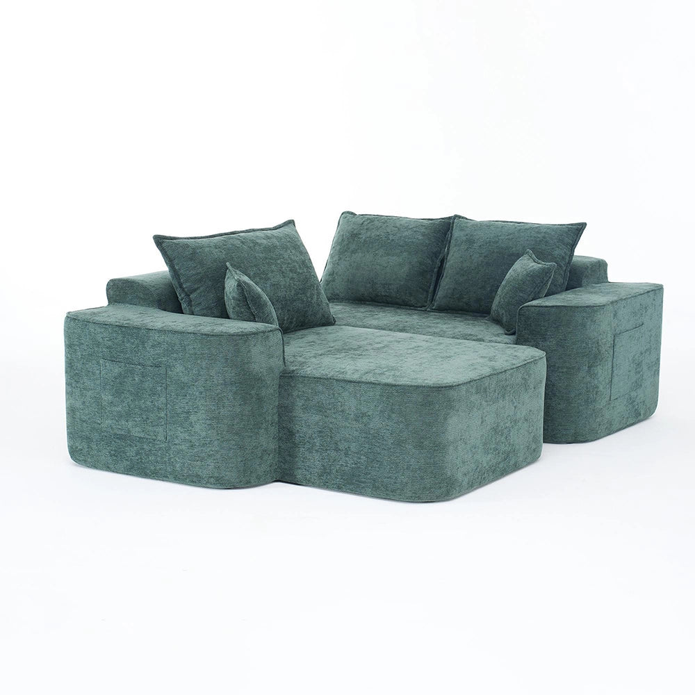 Divano angolare Cloud Couch - Xylo - 262 cm - Verde - Con poltrona reclinabile e seduta XXL