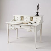 Scrivania 11 cassetti shabby legno bianco 120x57x104 - Mobili 2G