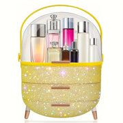 ZMH Porta trucchi da scrivania con più cassetti contenitore per cosmetici color oro 29 x 19 x 38 cm