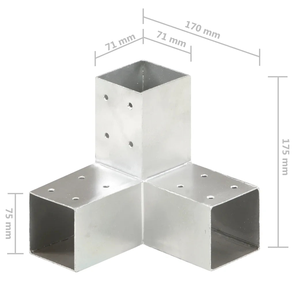 Connettore per Pali a Forma di Y in Metallo Zincato 71x71 mm CFW4110561