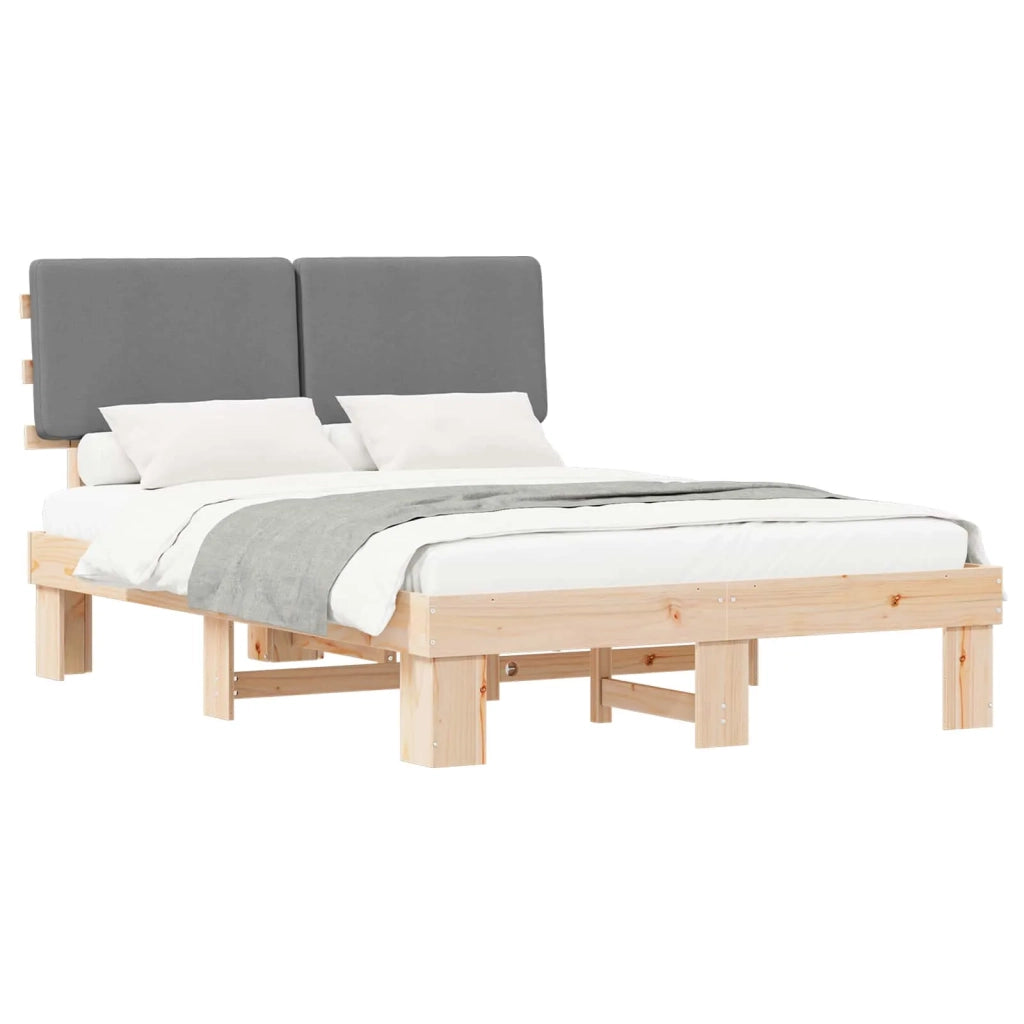 Letto con Testiera Rivestita Grigio chiaro 150 x 200 cm 877339