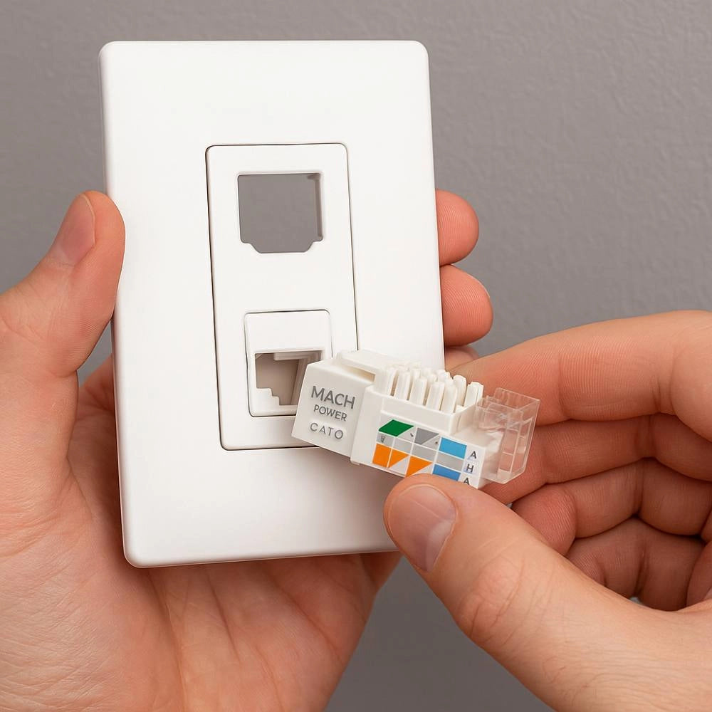 Frutto keystone rj45 utp cat6 bianco per reti ethernet
