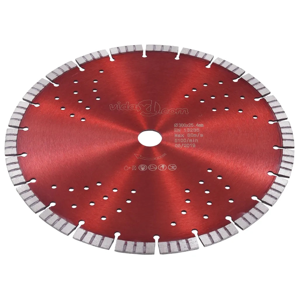 Disco da Taglio Diamantato con Turbo e Fori in Acciaio 300 mm CFW8738068