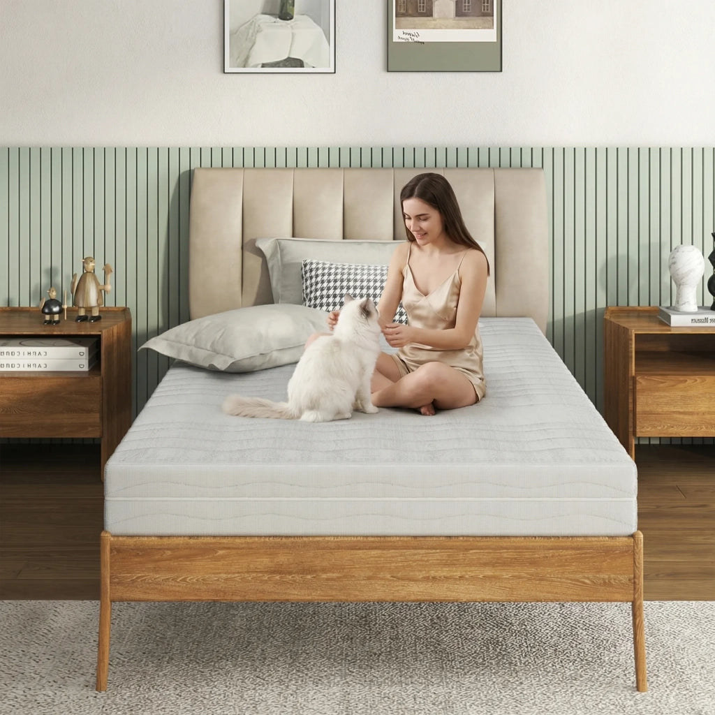 Materasso in Schiuma Ergonomica Certificata OEKO-TEX con Fodera Morbida 120x200x18 cm; Bianco