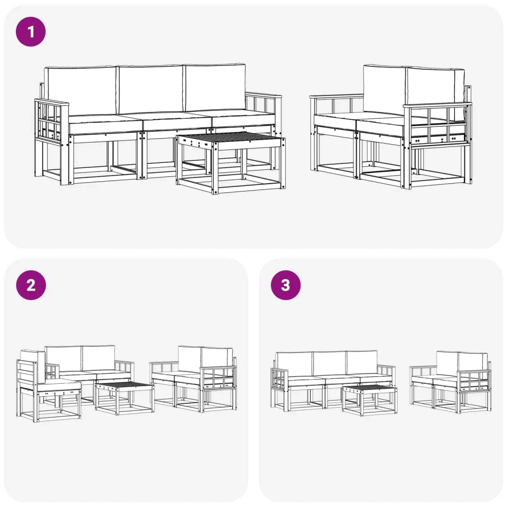 Set di divani da esterno 6 pcs 3387257