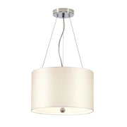 Lampada a sospensione Pearce paralume bianco cromo Ø36 3xE27