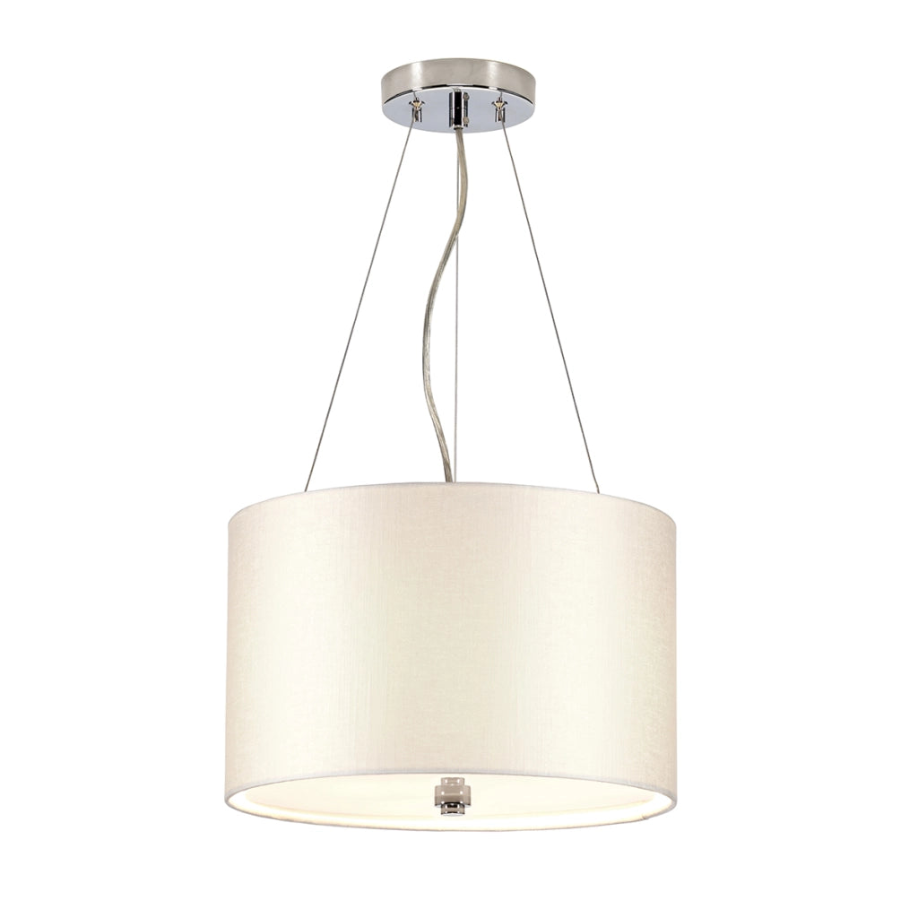 Lampada a sospensione Pearce paralume bianco cromo Ø36 3xE27