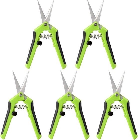 Snoeiscafo professionale - 5 pezzi con punta diritta per la cura del giardino - forbici per potatura con manico di comfort caricato con lentezza