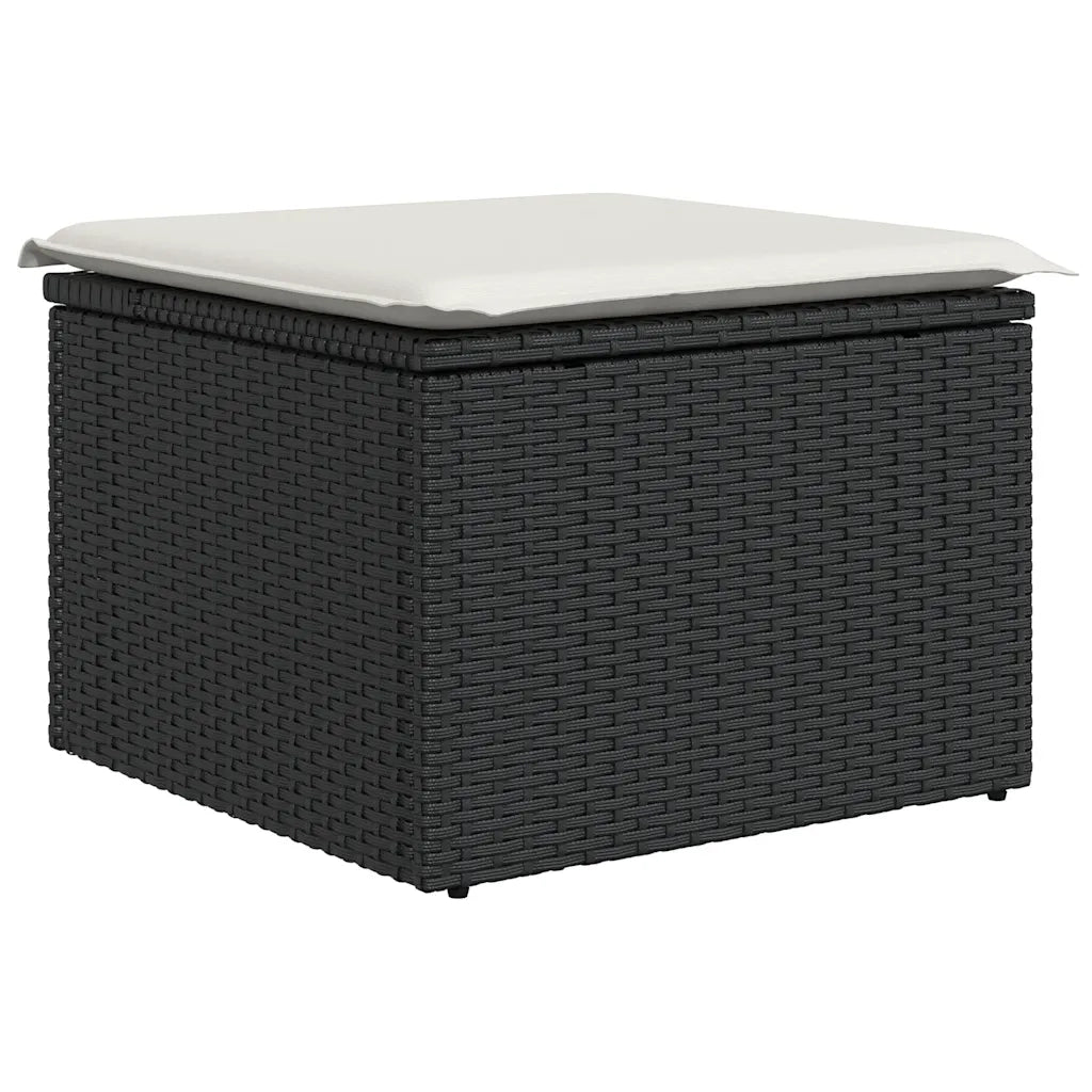 Set Divani da Giardino con Cuscini 7pz Nero Polyrattan 3256098