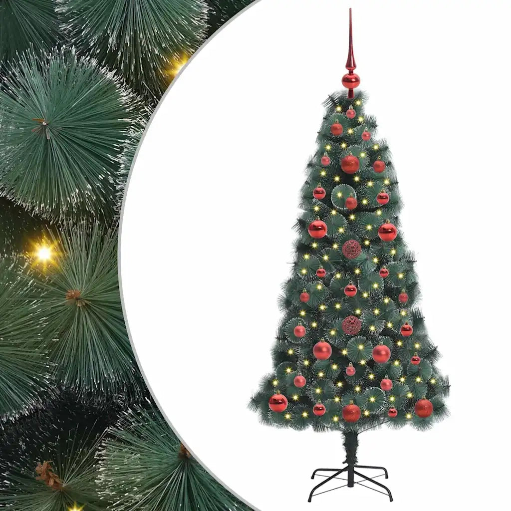 Albero di Natale | Decorazioni natalizie Artificiale Pre-illuminato con Set di Palline