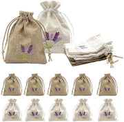 Zaketti di Lavanda 12 pezzi - Borse di cotone/Lino - Borse profumate per armadio - Borse regalo - Dimensioni perfette - Materiale di alta qualità