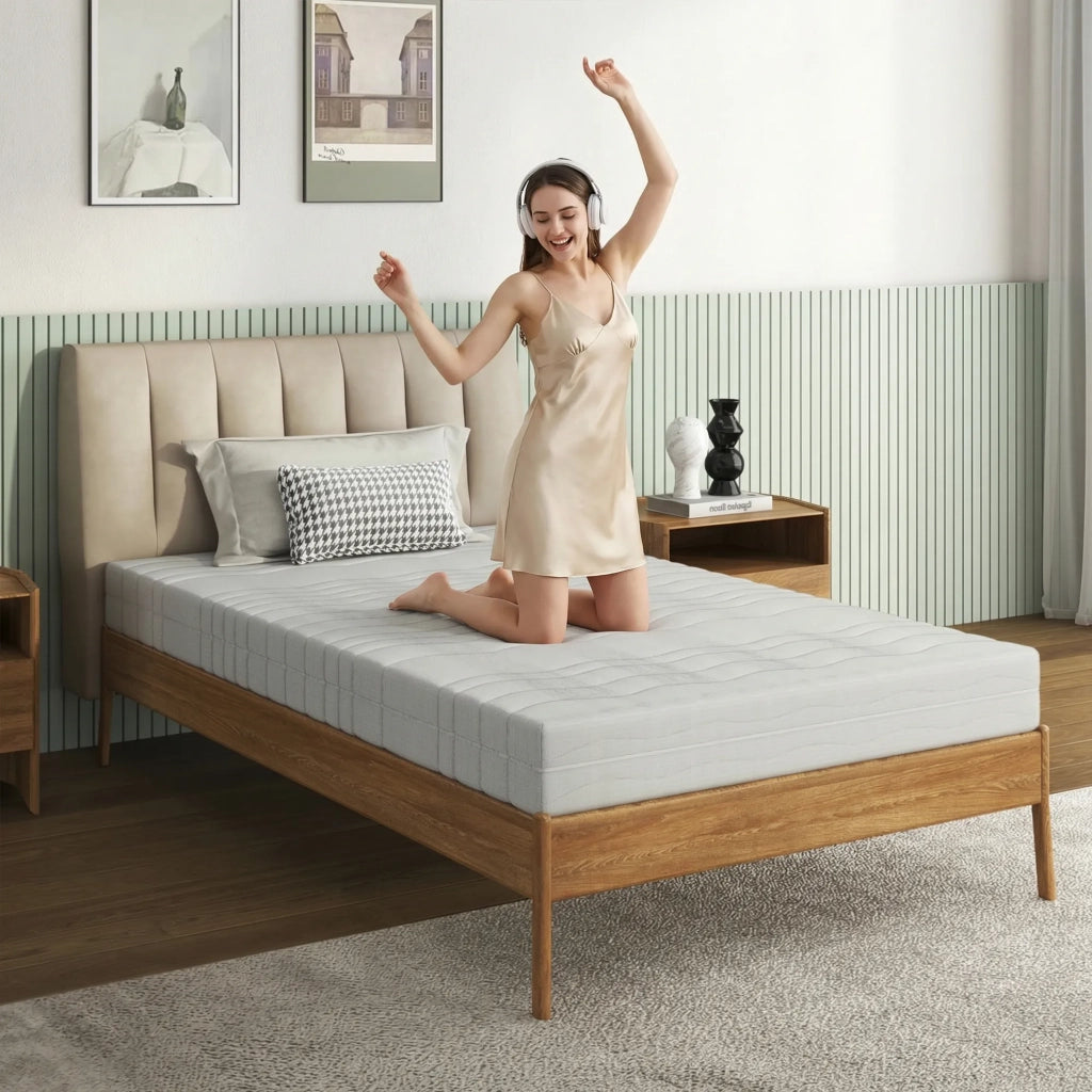 Materasso in Schiuma Ergonomica Certificata OEKO-TEX con Fodera Morbida 120x200x18 cm; Bianco