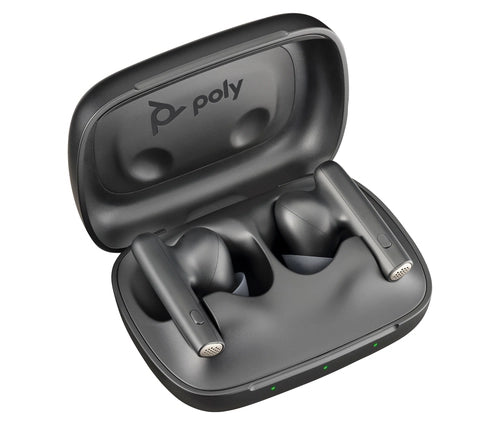 HP Poly Auricolari nerofumo Poly Voyager Free 60 UC + Adattatore BT700 USB-A + Custodia di ricarica di base