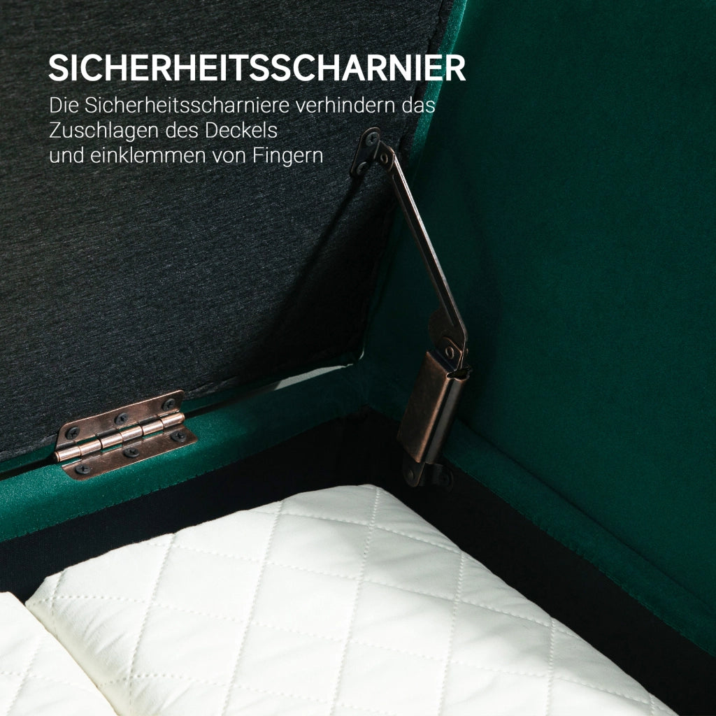 Divano imbottito con braccioli e contenitore ¨C Minimal ¨C 107x42x65 cm verde velluto