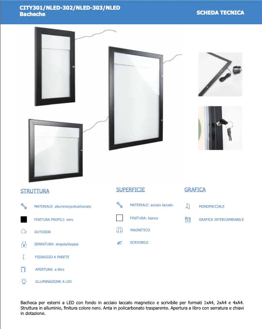 Bacheca per esterni porta Menu nera - 2xA4