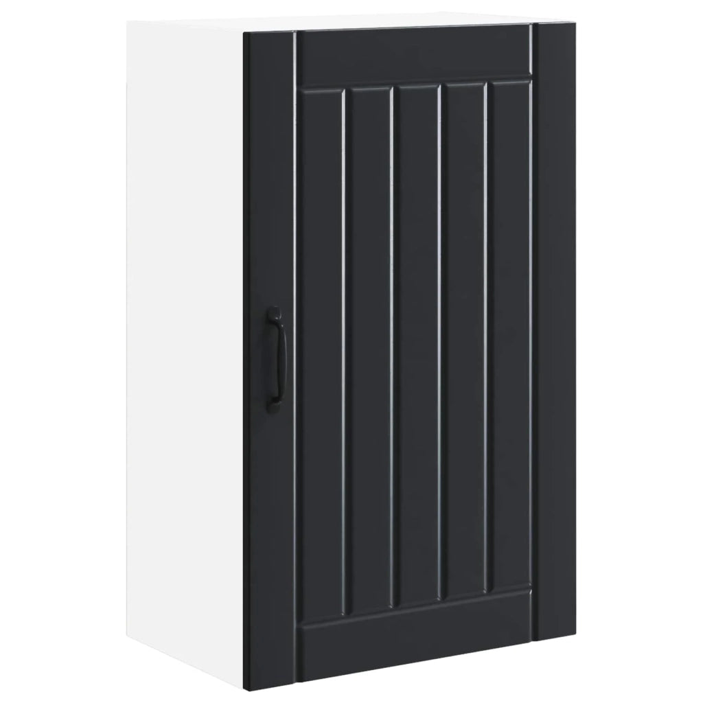 Mobile da cucina moderno e funzionale dalle linee pulite e con spazio per riporre gli oggetti 50 x 31 x 80 cm in legno ingegnerizzato nero 02_0054053