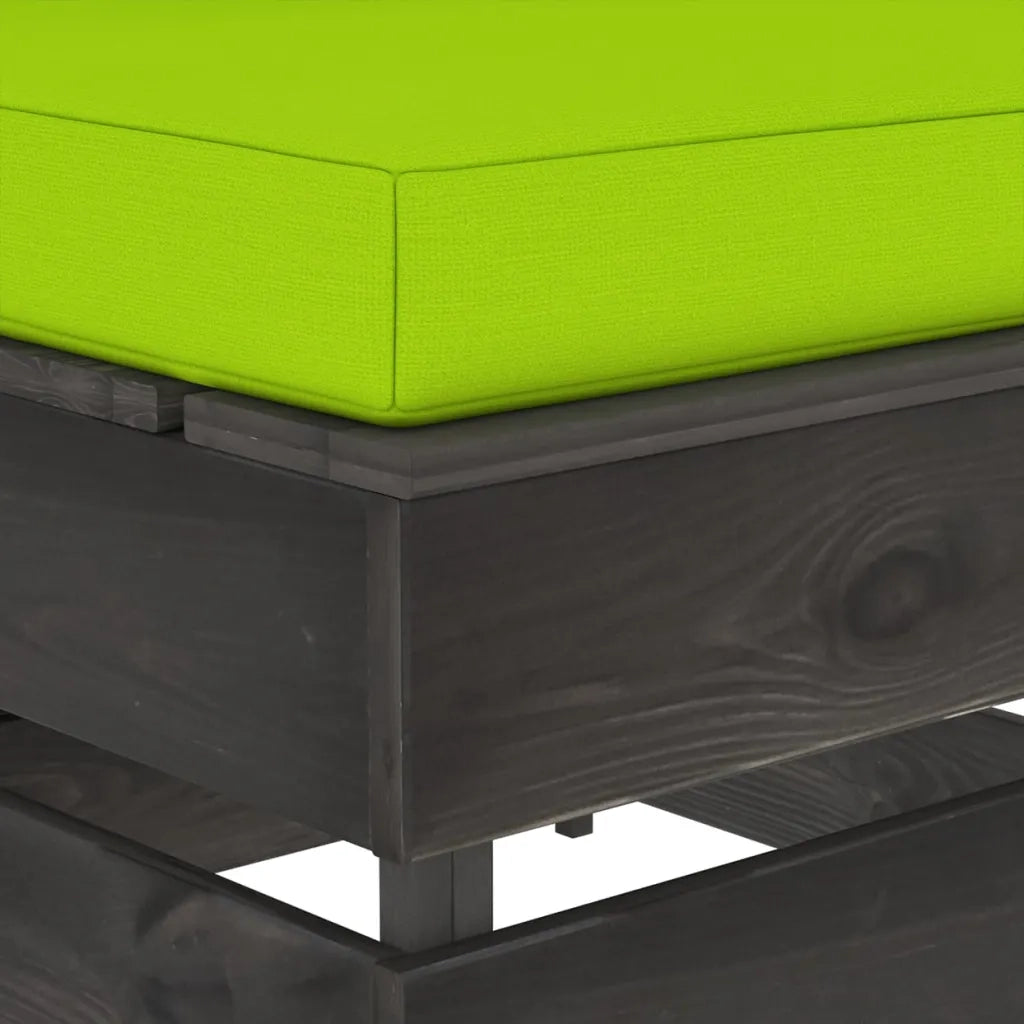 Divano Centrale Modulare con Cuscini in Legno Impregnato Grigio 3068131