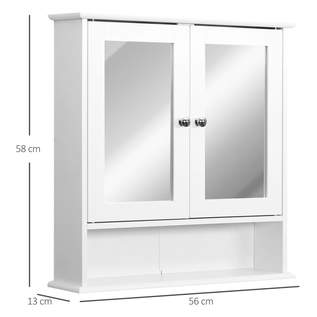 Mobile da Bagno a Parete con Specchio ¨C Xylo ¨C Grigio MDF 56x13x58cm